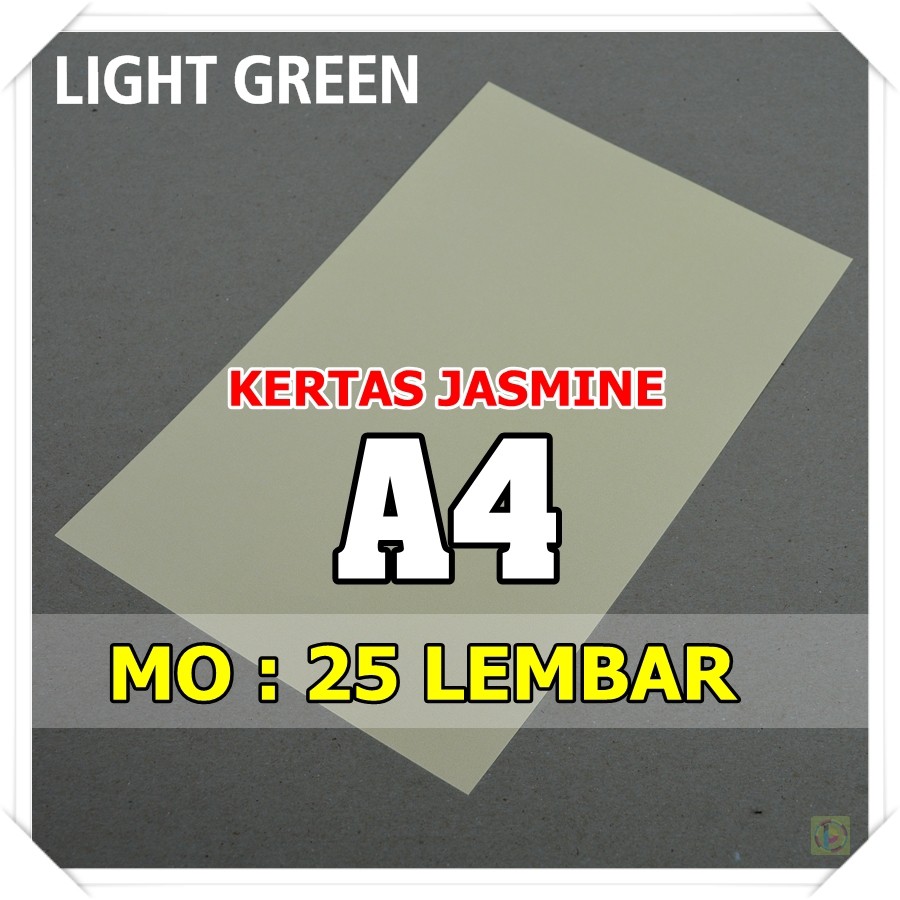 

Kertas Jasmine A4 LIGHT GREEN HIJAU MUDA 90 Gram