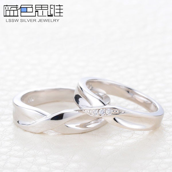 Cincin Kawin Sepasang Pria Wedding Ring Silver Asli Wanita Pasangan Kawin Emas Lamaran Ring CP203