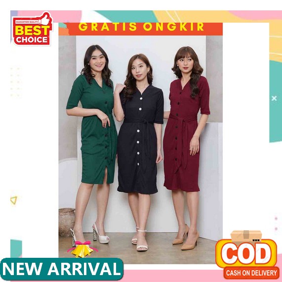 Dress Wanita Korea Fs 719 V Neck Maxi Square Detail Dipict Dress Wanita Korea 7004 Scuba Mote Mix Br