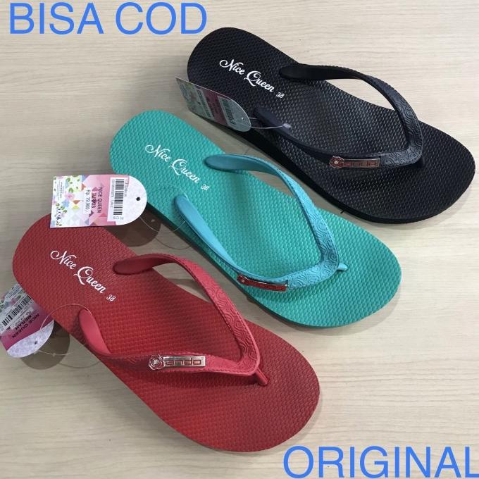 Sandal Jepit Wedges Wanita Ando-Sendal Tinggi Nice Queen MURAH