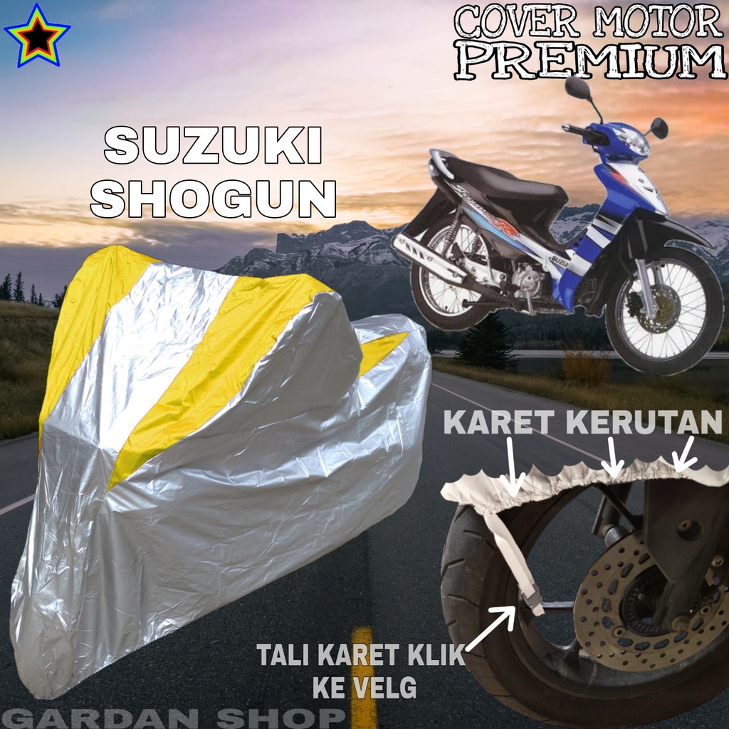 Sarung Motor SUZUKI SHOGUN Silver KUNING Body Cover Suzuki PREMIUM