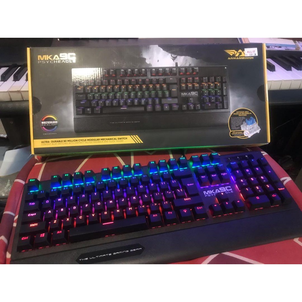 Armaggeddon MKA-9C Keyboard Gaming Mechanical Blue Switch MultiColour RGB