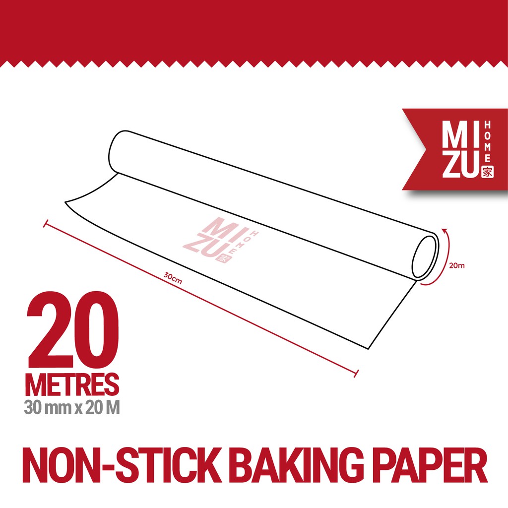 MIZU SUPERSIZE 20 / 50 meter Baking Paper Roll JUMBO Non-Stick Food-Grade Kertas Panggang 30cm-3