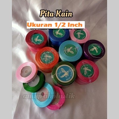 

Pita kain ukuran ½ inch / pita kain 1 cm / pita kado