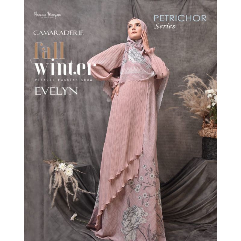 KHANZA MARYAM / Evelyn By Khanza Maryam / set syari / syari elegant / syari branded / khanza maryam