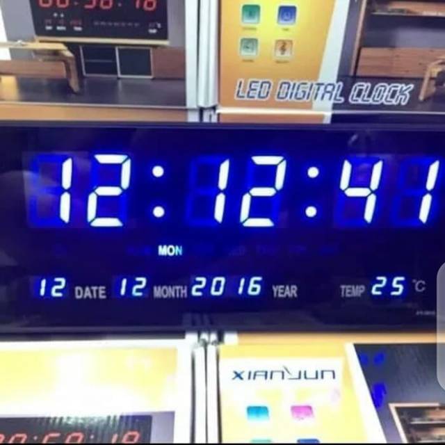 Jam Dinding Digital. Jam Dinding Led Biru dan hijau