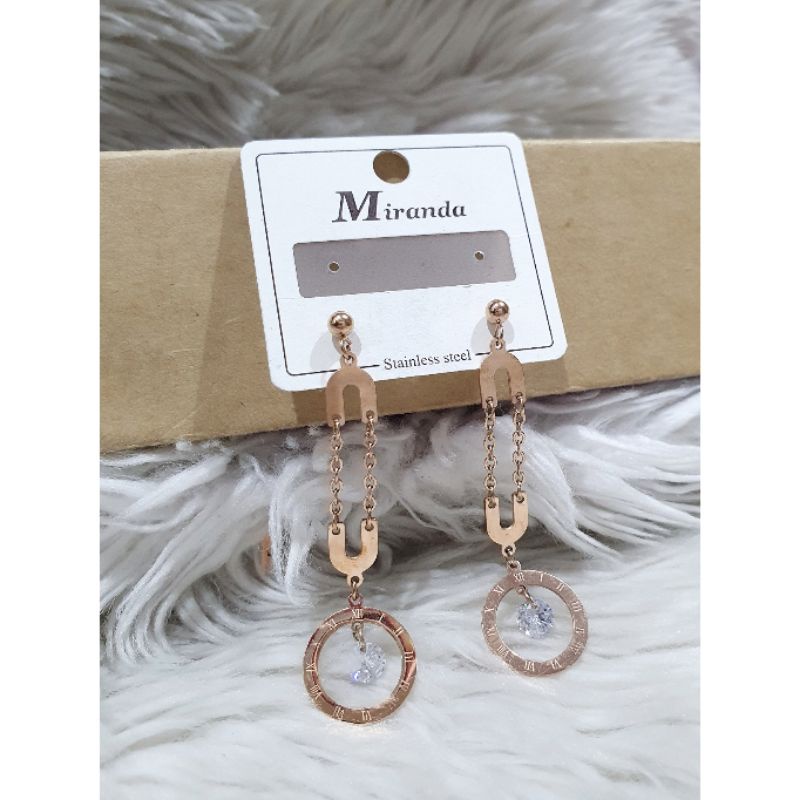 Anting Titanium Premium asli Rosegold earring Stainless Steel anti karat anti alergi Ta-0250