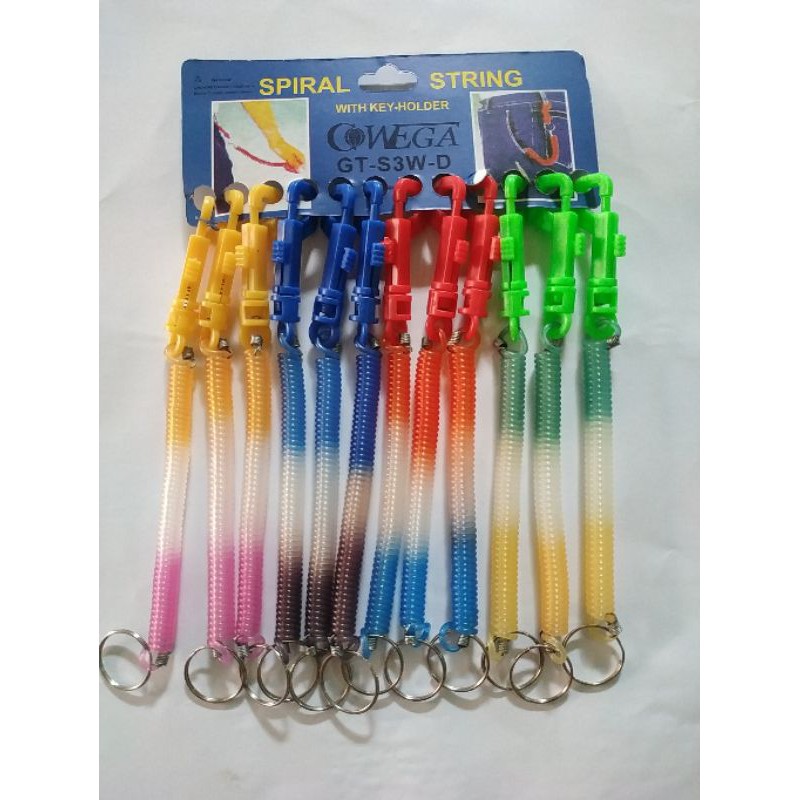 12pcs GANTUNGAN KUNCI MOTIF SPIRAL PELANGI GROSIR