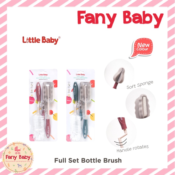 LITTLE BABY FULL SET BOTTLE BRUSHES 3 IN 1 [ DARK TOSCA ]