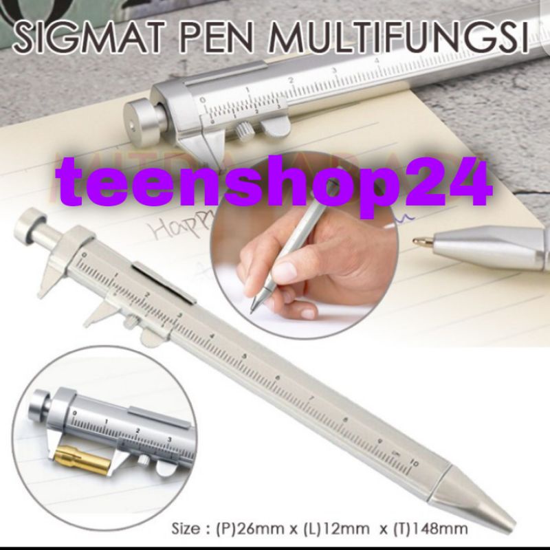 Jual Pen Ukur Sigmat Ballpoint Multifungsi Measuring Tool Scale Ruler