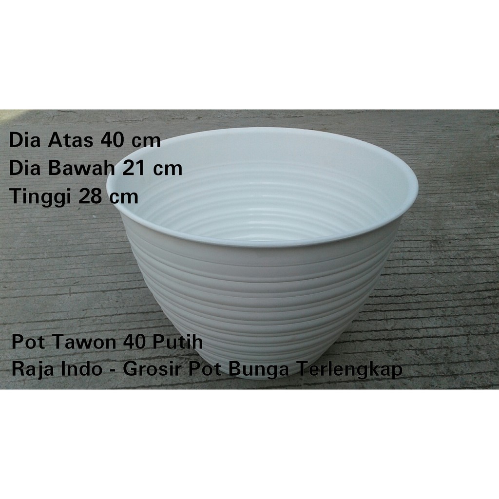 Pot Tawon 40 Cm Putih Pot 40 Motif Tawon Plastik 40cm Vas Pot Plastik Bunga Bulat