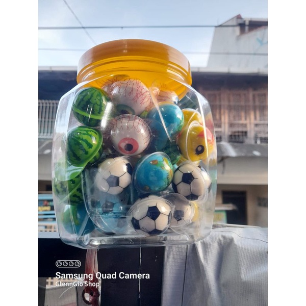 Permen Lunak Bola Besar bentuk Campur Toples isi 50 pcs