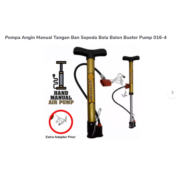 Pompa Angin Manual Tangan Ban Sepeda Bola Balon Buster Pump 016-4