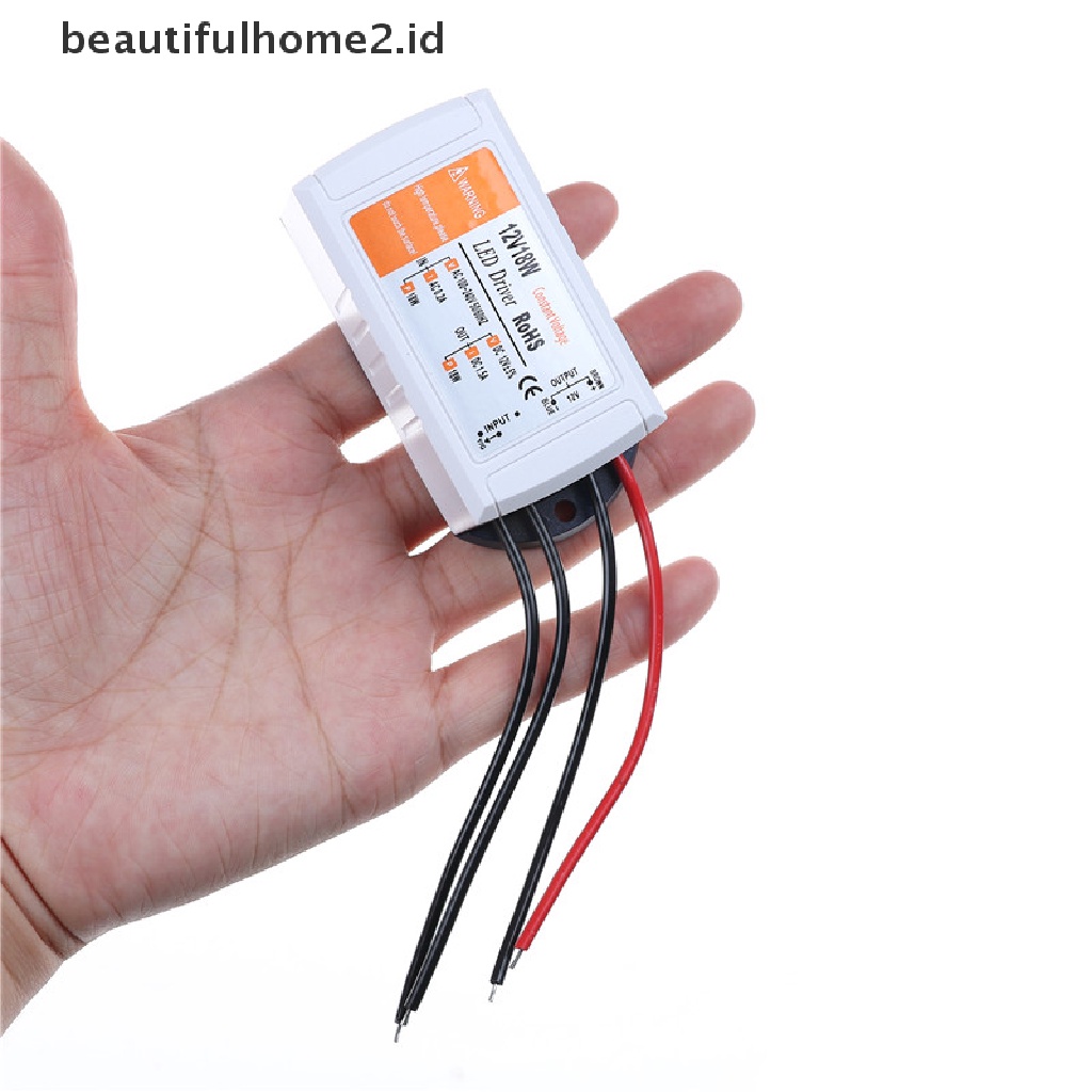 (Beautifulhome2.Id) Adapter Driver Power Supply Dc 12v 18w Untuk Lampu Strip Led