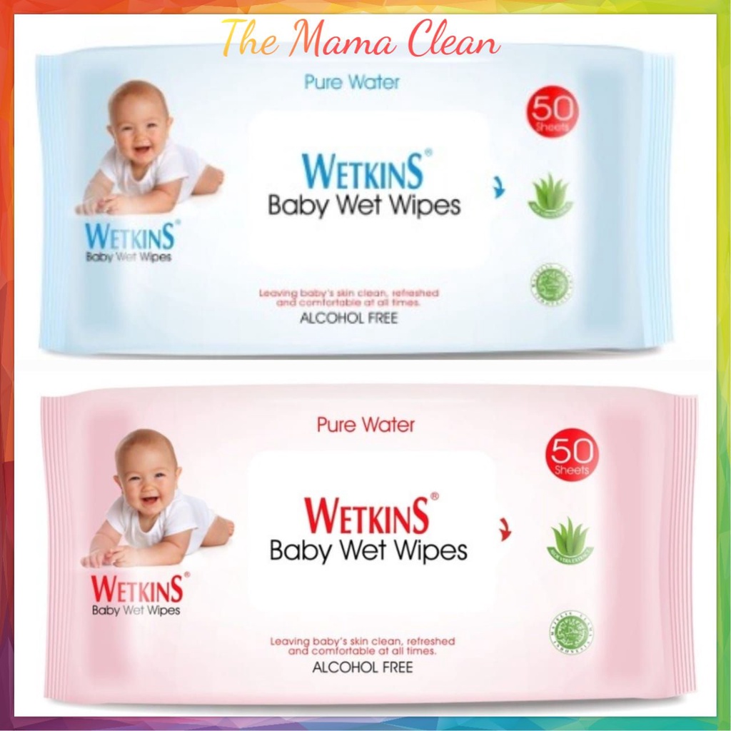 TISSUE BASAH WETKINS BABY PINK AND BLUE TISU BASAH WET WIPES BABY WET