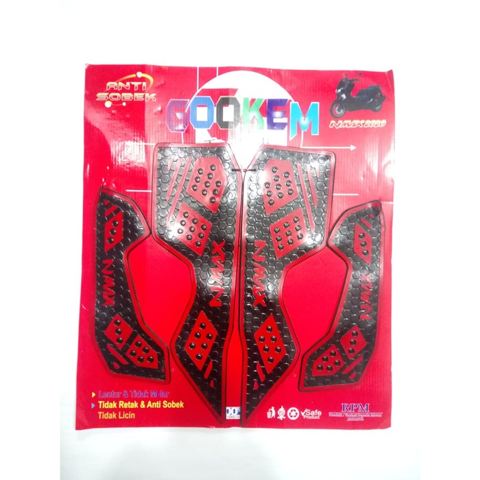 OTOMOTIF AKSESORIS MOTOR KARPET NMAX 2020 HITAM SILVER ANTI BURAM