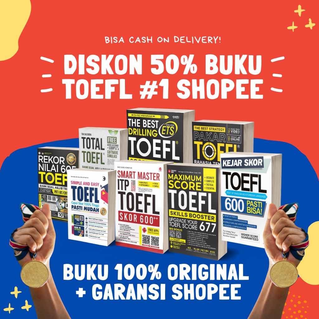 PROMO 11 BUKU TOEFL / BUKU TOEFL ITP / TOEFL KILLER / TOEFL IBT / FORUM EDUKASI BEST / TOEFL LONGMAN