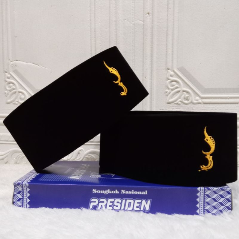 peci kopiah hitam presiden logo kujang/hitam/presiden/logo kujang