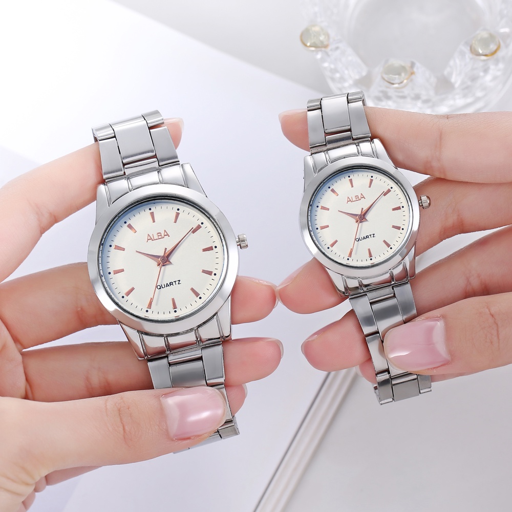 COD JAM TANGAN COUPLE MURAH RANTAI ANALOG CASUAL PERMIUM IMPORT GROSIR PRIA WANITA C72