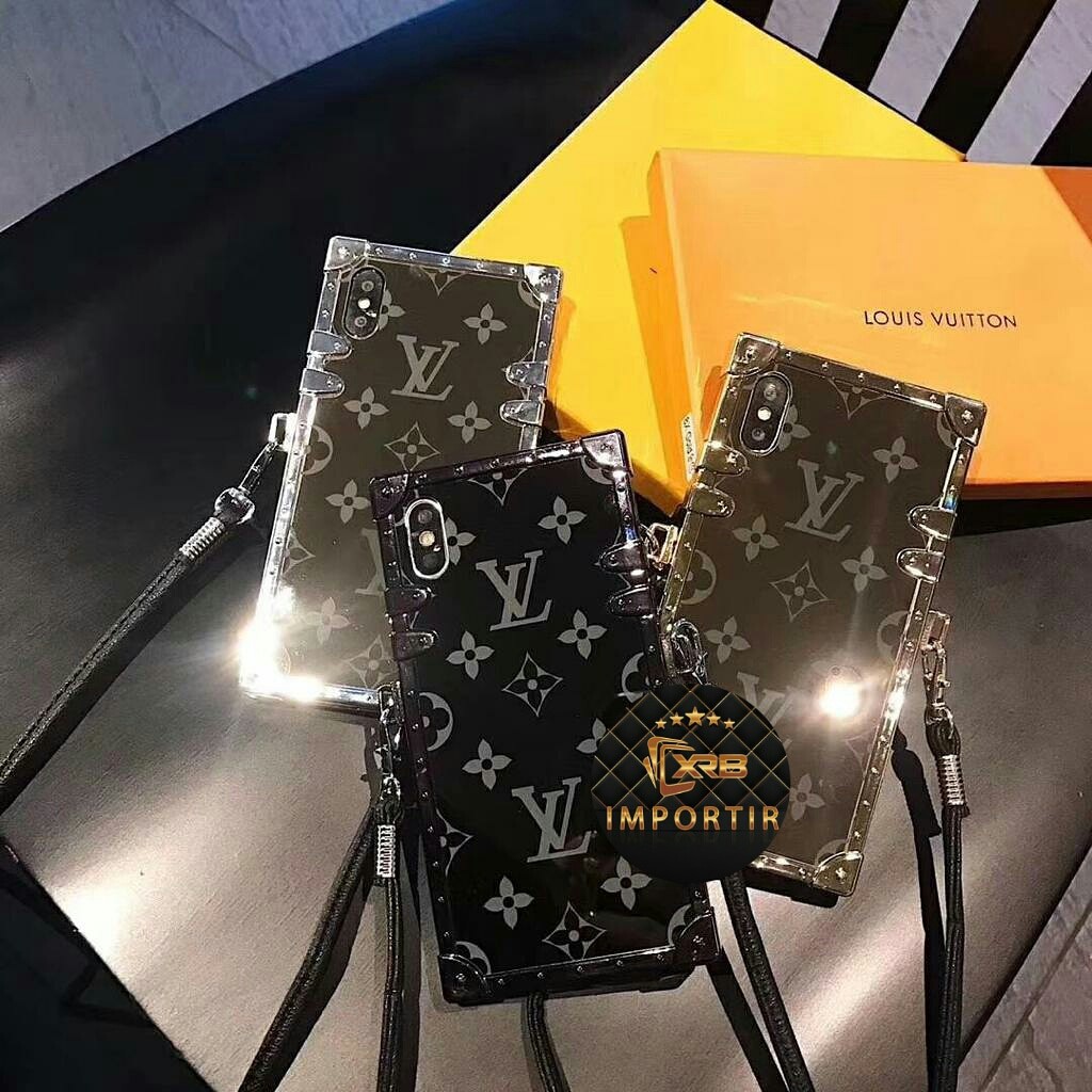 Logo Hardcase Mirror Case Casing Cover LV for Iphone 7/8/7+/8+/X