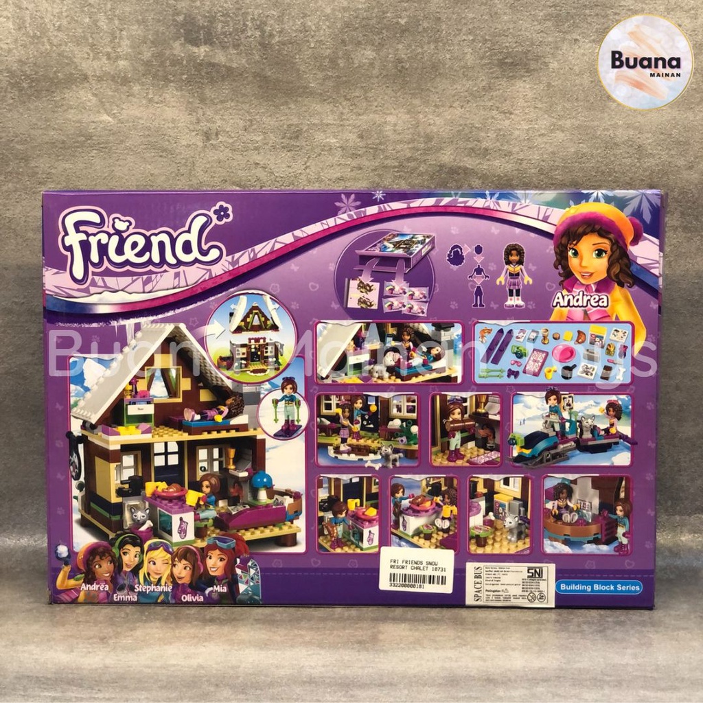 BRICKS BELA FRIENDS SNOW CABIN 10731 MAINAN EDUKASI ANAK KABIN SALJU