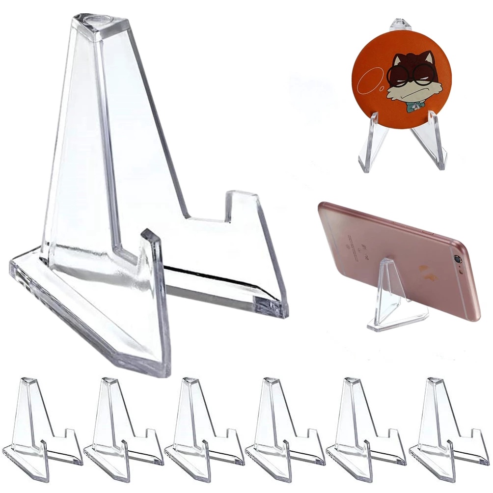 Stand Display Holder Medali Bentuk Segitiga Bahan Akrilik Transparan