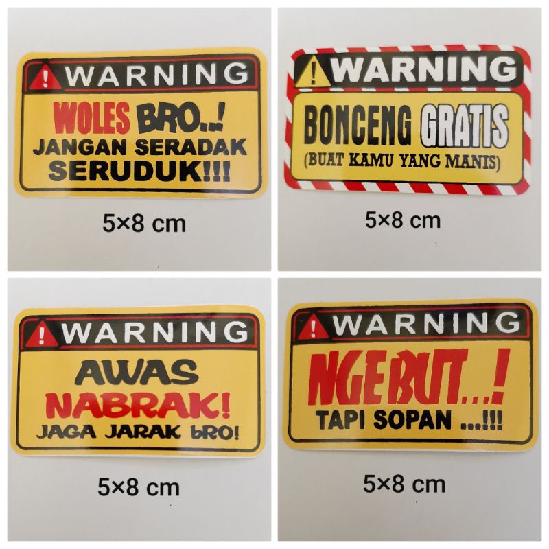 

STIKER GRAFTAC KATA KATA KENDARAAN ukuran kecil (5×8 cm)