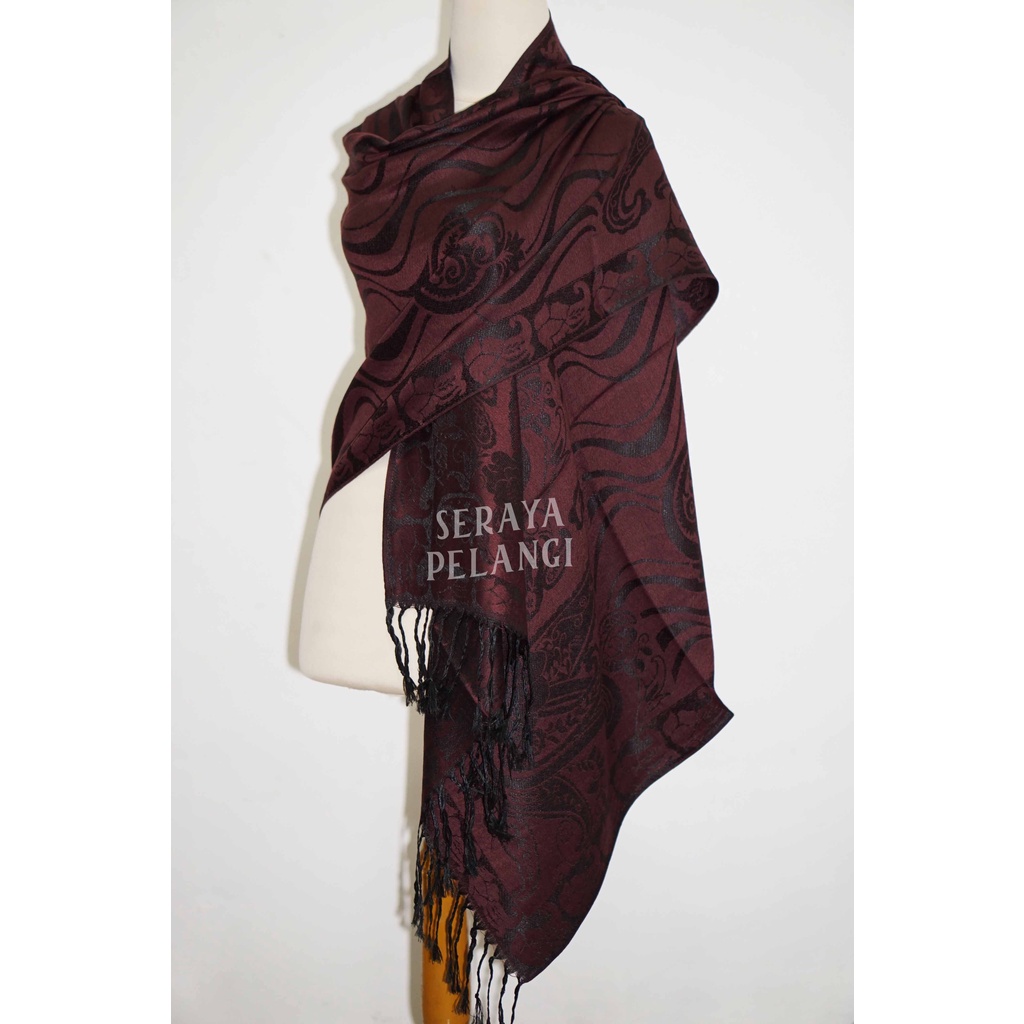 Pashmina Cashmere Keong 34 | Motif Bunga/Kembang | Selendang | Scarf | Syal | Shawl | Pasmina | Souvenir | Hadiah Ulang Tahun | Birthday Gift | Aksesoris Fashion Wanita | Import Quality | Grosir Murah