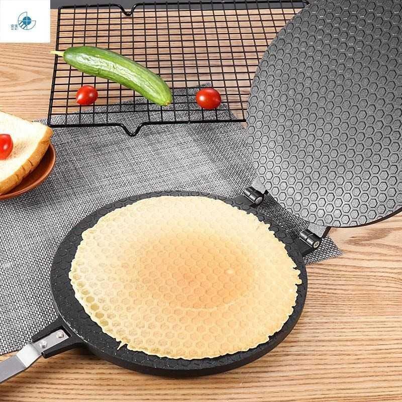 Cetakan Waffle Round Shape Dessert Mold - KJ-059 - Black