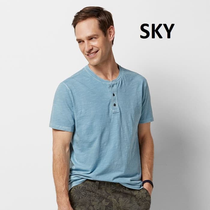 Kaos Bigsize Sonoma Henley Tshirt / Baju Kancing Pria Jumbo Big Size