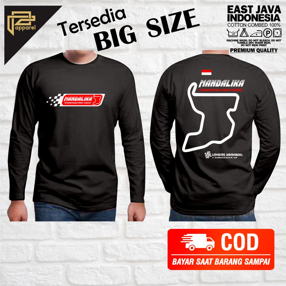 kaos moto gp mandalika street international lengan panjang bahan adem/big size/jumbo/P APPAREL