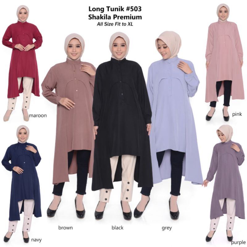 TUNIK/ATASAN WANITA BAJU LONG TUNIK KEKINIAN BUSUI MUSLIM