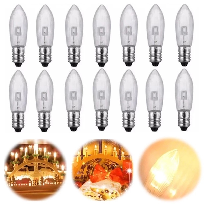 10 Pcs Lampu Bohlam LED 10V-55V AC E10 Warna Warm White Power Saving Untuk Kamar Mandi / Dapur