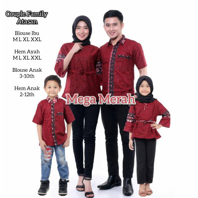 COUPLE FAMILY SERAGAM BATIK SARIMBIT ATASAN MODERN MURAH