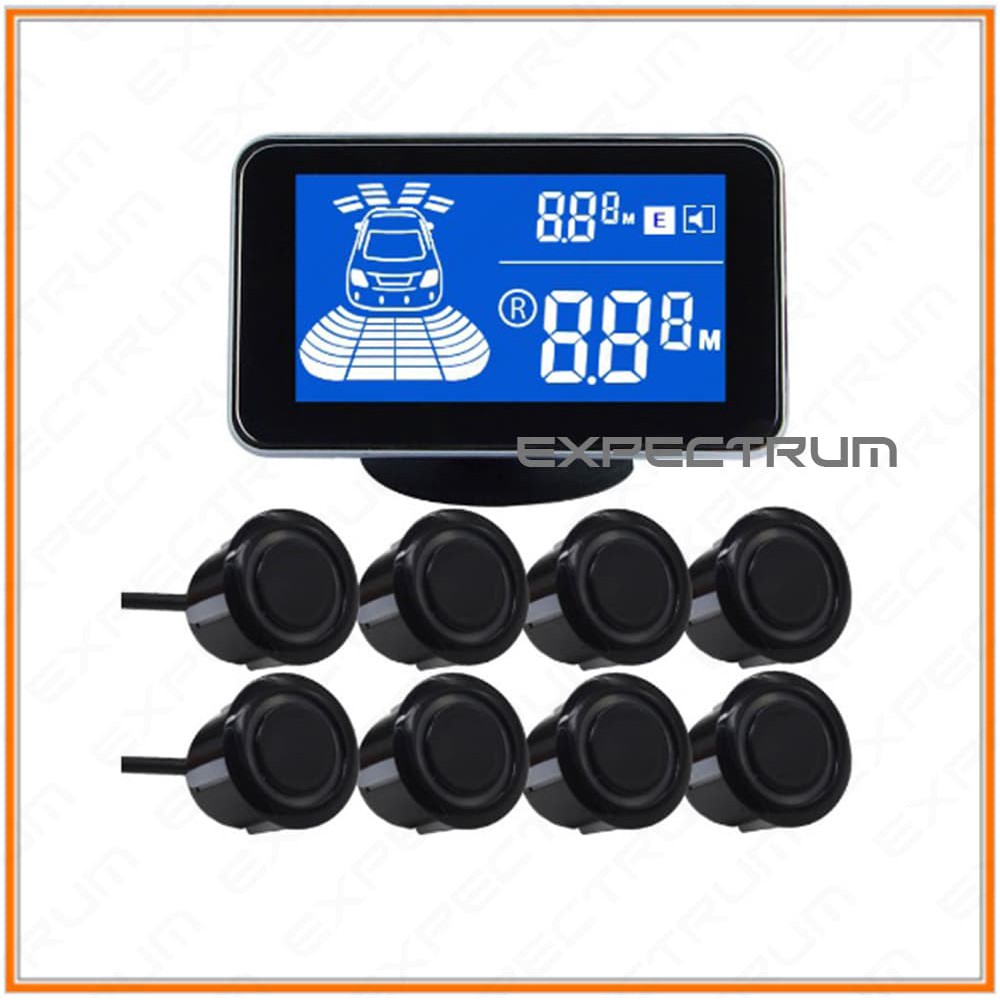 Sensor Parkir Mobil Depan Belakang 8 Sensor + LED Display Meter