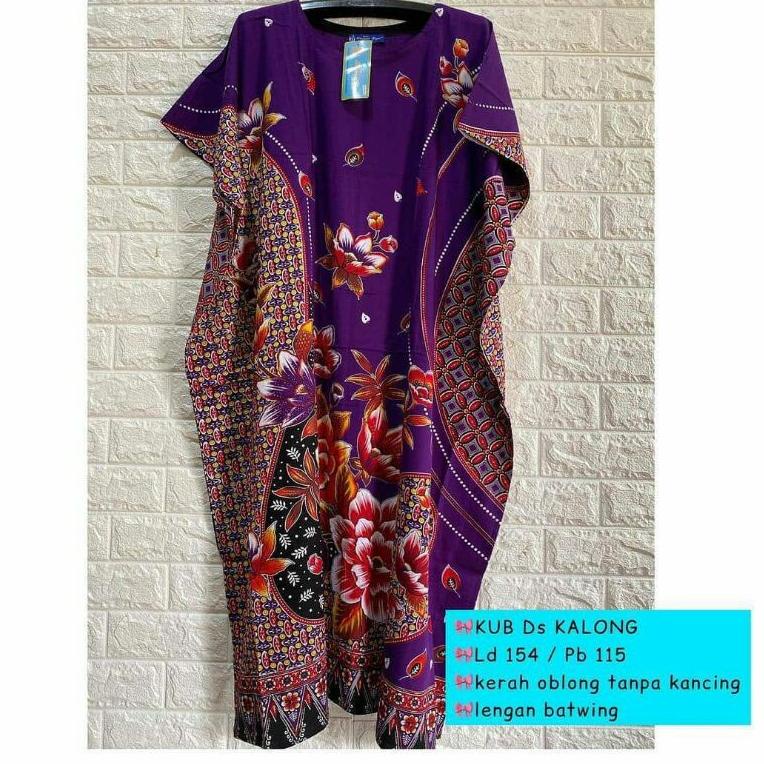 Diskon.. Daster Kalong Jumbo kencana ungu Lebel Biru Ld.154 asli Batik kencana ungu Motif Terbaru ka