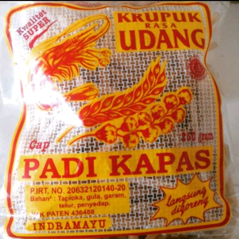 

Krupuk Udang Cap PADI KAPAS kemasan 250 gr