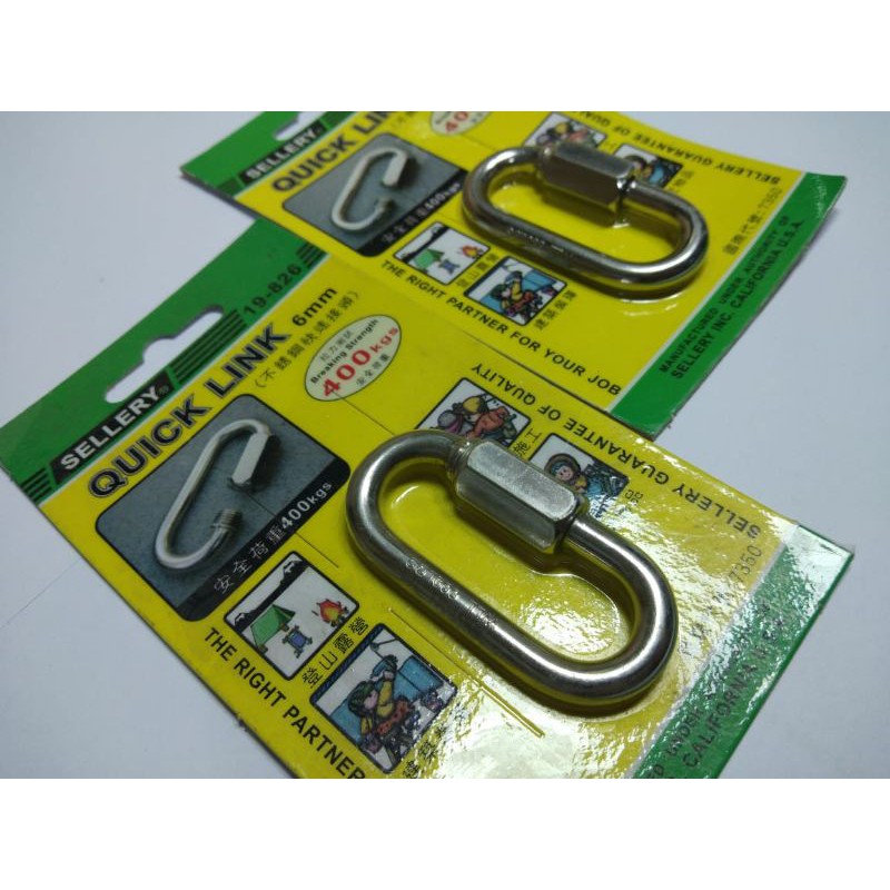 QUICK LINK 6MM 19-826 SELLERY/PENGAIT SAMBUNGAN RANTAI TALI TIMBA SERBAGUNA