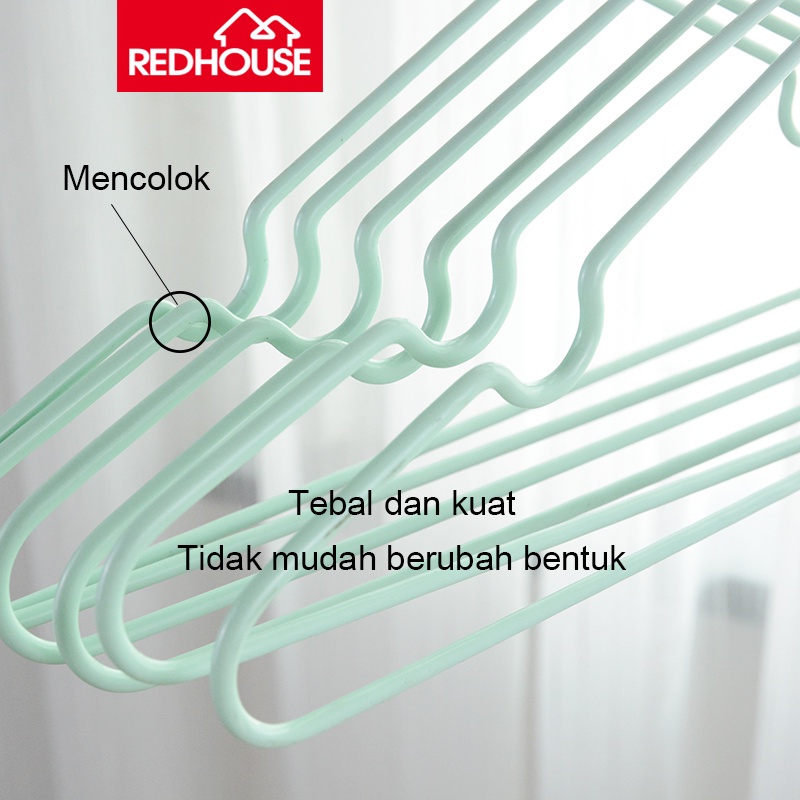 [10 PCS] Gantungan Baju/Hanger Kawat Lapis Plastik Anti Karat Ekonomis