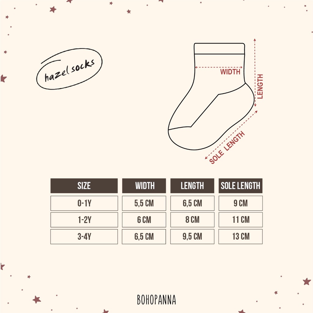 Bohopanna - Hazel &amp; Basic Socks NEW / Kaos Kaki Bayi Dan Anak