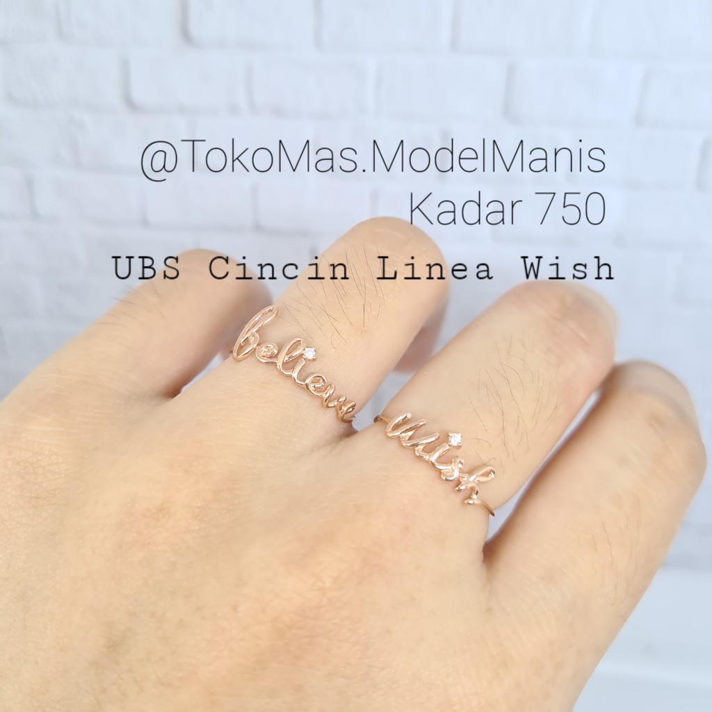 Cincin Emas UBS Linea Wish "Wish" Rosegold emas 750 kadar 17 K