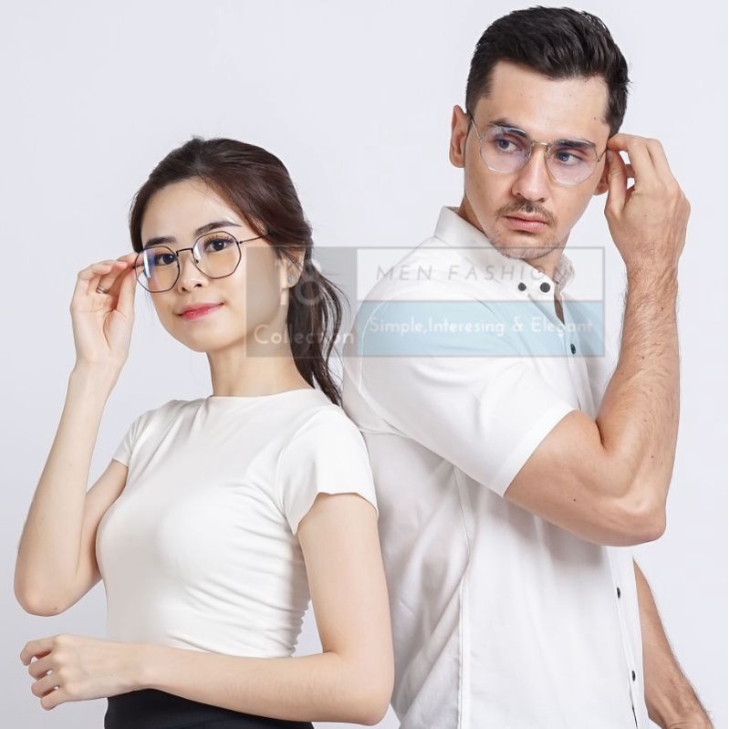 [BISA COD] Kacamata Korea Anti Radiasi Model Hexagon Pria Wanita
