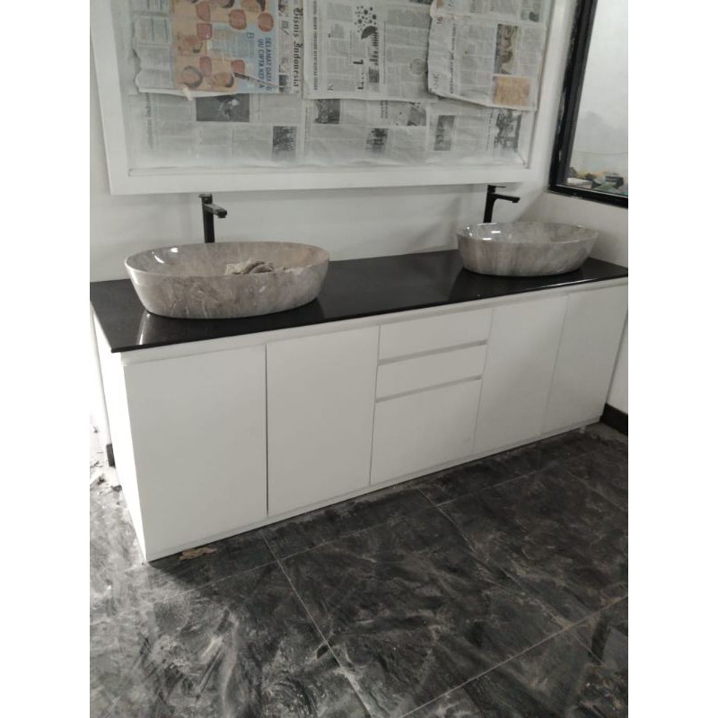 top table granit hitam top kitchen set
