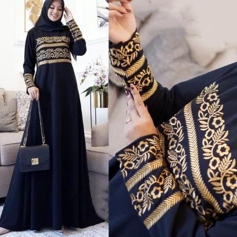 ⇇ Anisa Abaya / Gamis Bordir Wanita / Gamis Abaya Muslimah / Baju Muslim / Size M-L-XL-XXL-3XL / Gam