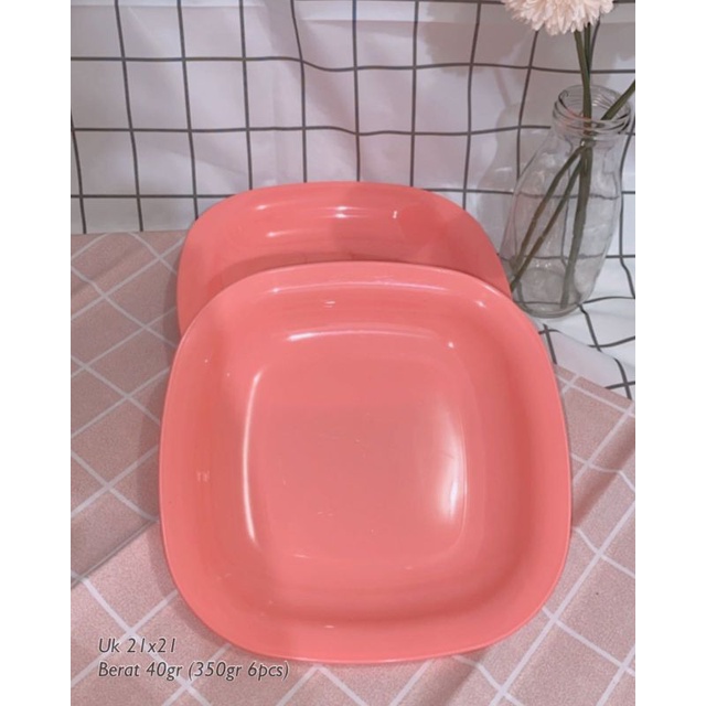 piring pink shabby persegi