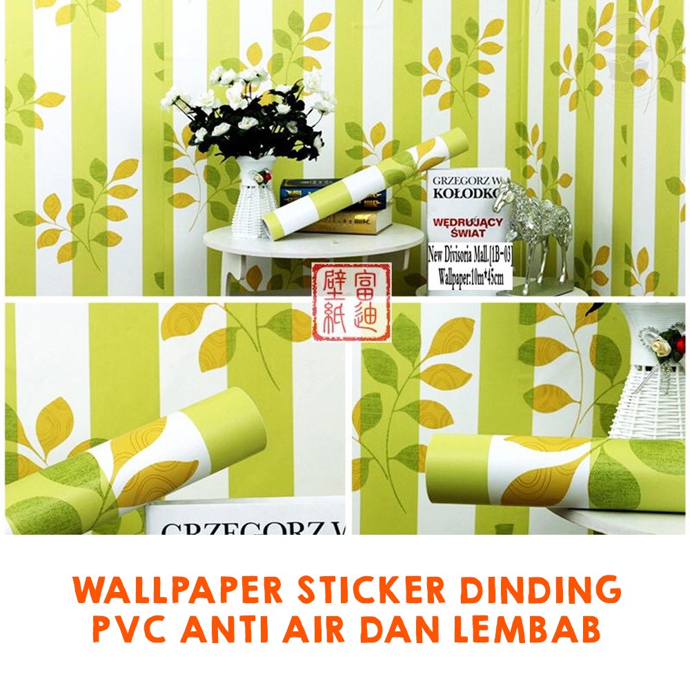 Wallpaper Stiker Dinding | Walpaper dinding Kamar Tidur | Wallpaper Promo |SALUR DAUN HIJAU