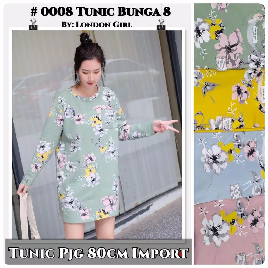 Atasan/ Tunic Bunga 8 Import Pj 80cm London Girl 0008