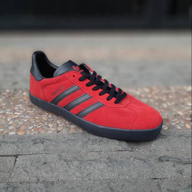 adidas gazelle red and black