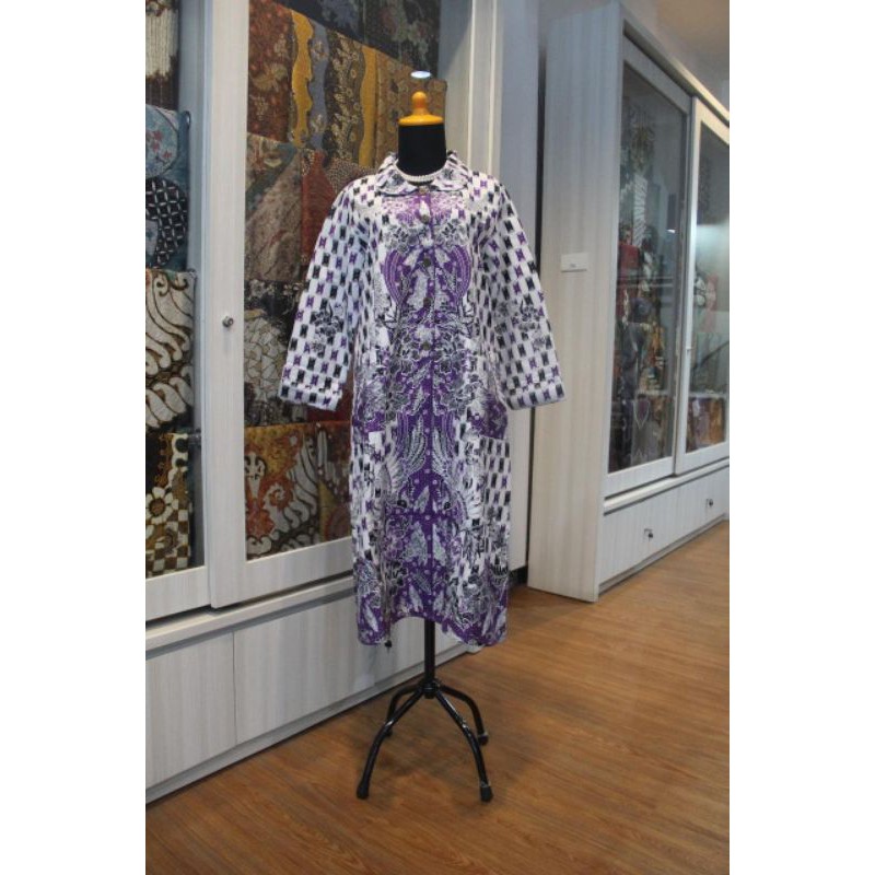 Dress Batik Wanita Motif Burung Bahan Doby Premium