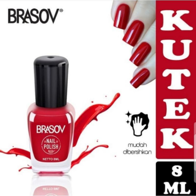 KUTEK BRASOV - KUTEK WARNA MERAH - NAIL POLISH 8ML - KUTEK KUKU - KUTEK MERAH